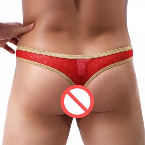 Sexy Mens Thong Transparent Nylon Lace Mens G String Underwear Mens See Through Low Waist Gay Penis Bag Bikini Homme Jockstrap