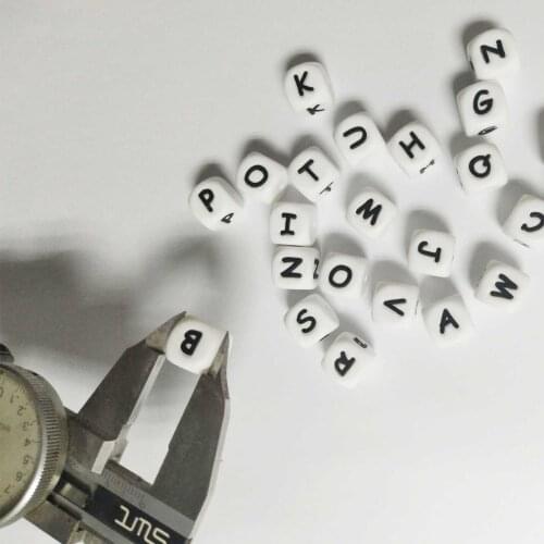 Silicone Pacifier 26 English Letter Dice Food Grade DIY Beads Non-toxic Safe Letter Beads For Teething Baby Pacifier Chain
