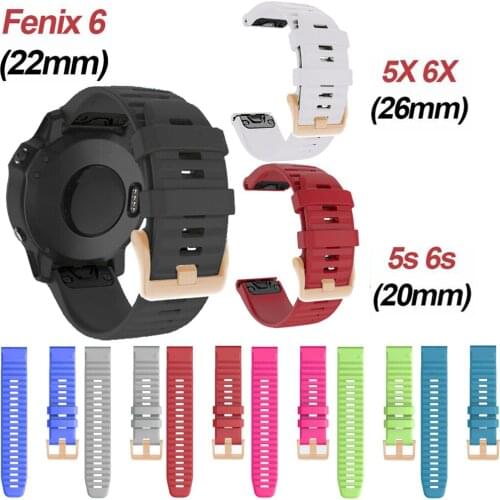 Easyfit For Garmin Fenix 6X pro 6S 5S 5X 5 Plus 3 HR MK1 Silicone Strap Watch Band 20mm 22mm 26mm smart watch Accessories Correa