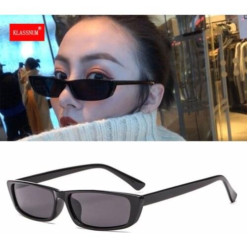 1pc Vintage Rectangle Sunglasses Women Retro Skinny Eyewear Small Frame Sun Glasses Retro Black Eyewear Narrow Glasses Shades