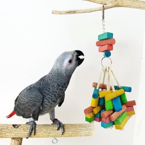 Medium and large parrot special bite toy Natural wood toys