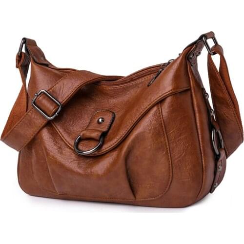 New Design Women Shoulder Bag Vintage Crossbody Bag Pu Leather Messenger Bag Lady Handbag Purse Quality Women Sac A Main Flap Ba