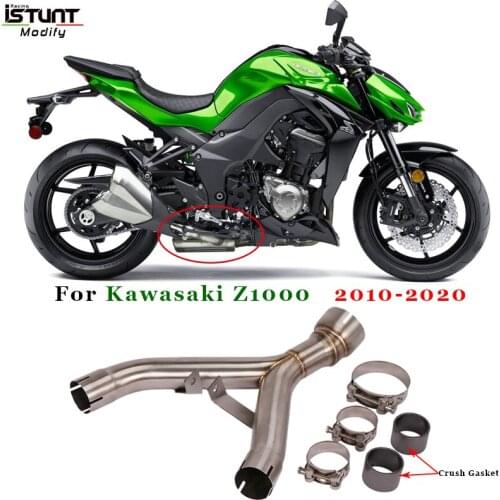Motorcycle Exhaust Modified Stainless Steel Middle Link Pipe Catalyst Delete Pipe For Kawasaki Z1000 Ninja1000 2018 19 2010-2020