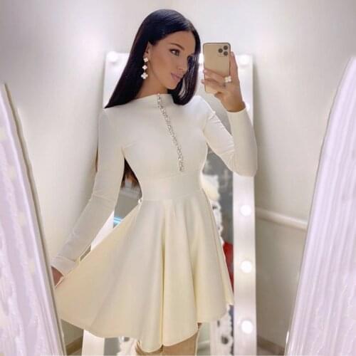 High Quality Black, White And Red Long Sleeve Rayon Bandage High Street Winter Party Dresses Front And Back Two Ways Of Dressing
