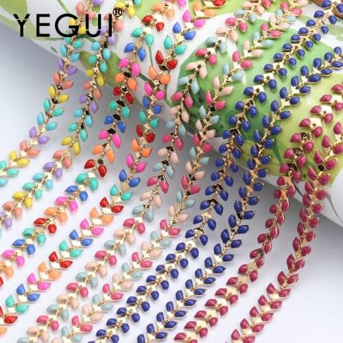 YEGUI C48,jewelry accessories,diy chain,18k gold plated,diy necklace,0.3 microns,necklace for women,jewelry making,1m/lot
