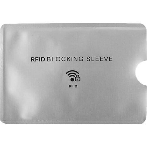 RFID Blocking Reader Lock Bank Credit Card Protector Shielding Bag Sleeve Holder For Anti-theft Protection Safty Pack