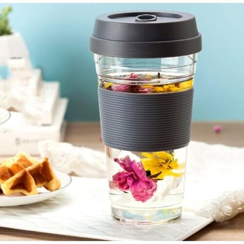 1Pcs 360/480ml Reusable Clear Water Cup Cola Coffee Cups Healthy Drink Bottle Multi-Functional with Lid Coffee Mug Travel Mug