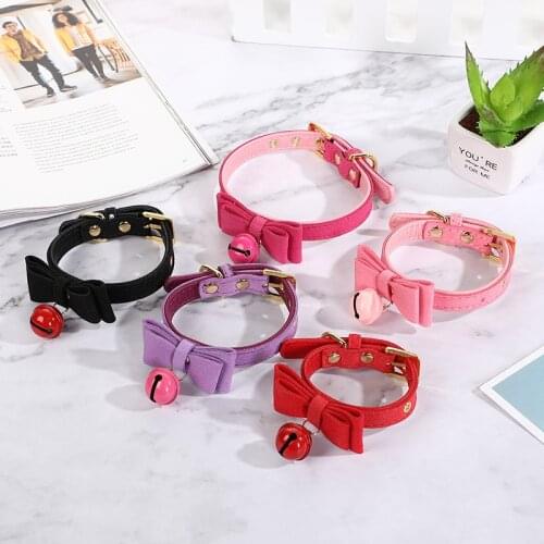 1PC Fashion Pet Collars Adjustable Dog Cat Collar Leashes Puppy Kitty Cute Kawaii Bowknot Collars Bells Collars Dog Cat Supplies