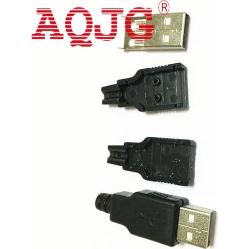 10 PCS DIY USB Female Type A 4Pin 4P three Pieces Assembly Connector Plug Socket AQJG
