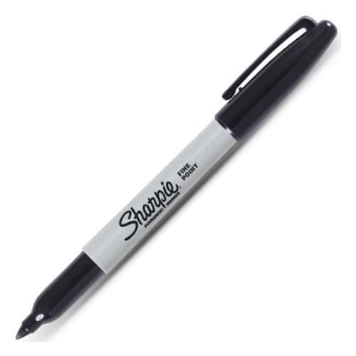 10 Pcs Sharpie Fine Point Round Toe Black Ink Permanent Marker for Paper Plastic Metal Glass for Office Industrial Paint Writing