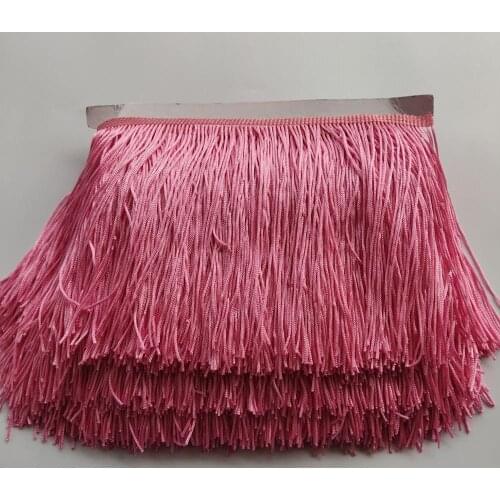 15CM Long 1 Meters Pink Lace Fringe Trim Polyester Tassel Fringe Trimming For Dress Stage Garment Curtain Accessories