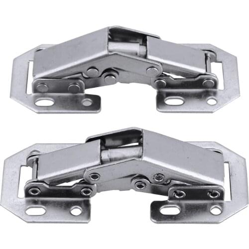 2pcs 90 Degree Concealed Hinges Cabinet Cupboard Furniture Hinges Bridge Shaped Door Hinge with Screws DIY Hardware Tools Mayitr