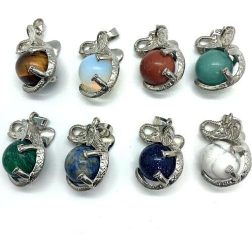 21x31mm Natural Stone Elephant Hug Ball White Turquoise Malachite Charm Pendant, Making DIY Fashion Jewelry Necklace Bracelet