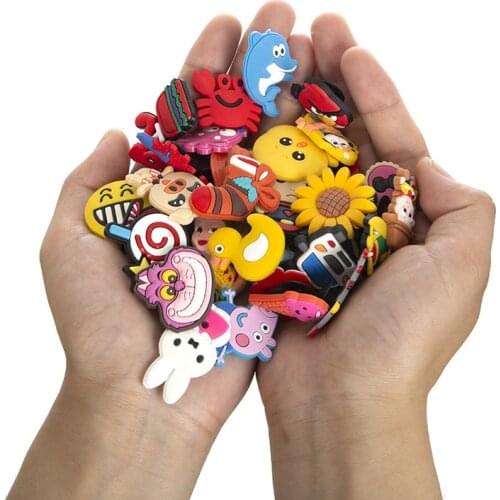 30Pcs Cartoon High Imitation Shoe Charms Cute Cartoon Animal Buckle Decorations Shoe Accessories Fit Croc Jibz Kids Gift