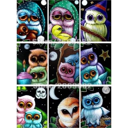5D Diamond Painting Full Drill Square Animal DIY Diamond Art Embroidery Owl Cross Stitch Home Decoration TT1332