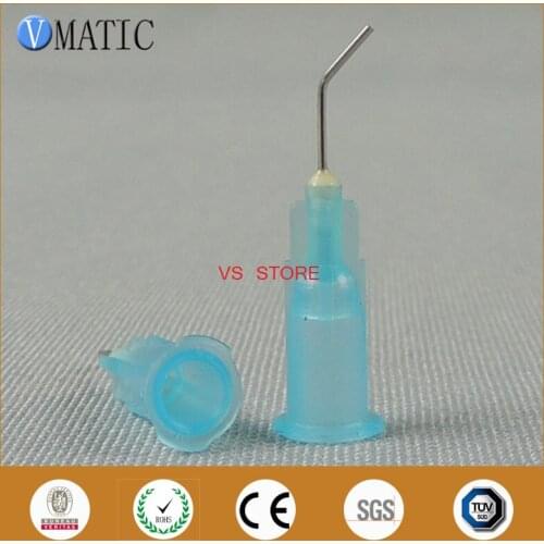 Free Shipping 100Pcs 23G 45 Bent Degree 0.5'' Pre-Bent Dispensing Needle Tips 1/2 Inch