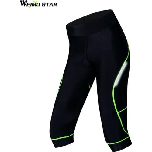 Weimostar Black Cycling Shorts 4D Gel Pad Outdoor Sport Riding Tight Bicycle Trousers Reflective MTB Bike Shorts culote ciclismo