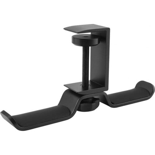 Headphone Holder with Dual Hook Adjustable Aluminum Alloy Earphone Holder Rack for Office