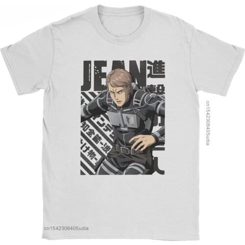 Men Shingeki No Kyojin Jean Kirstein Graphic T Shirts Attack On Titan Cotton Tops Vintage Clothing Harajuku Men T-Shirts