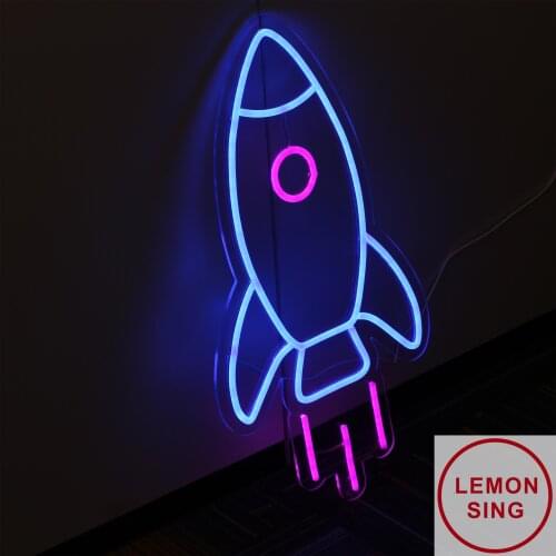 Custom Led Flex Neon Sign rocket Art Bar Pub Club Wall Hanging Flexible Decoration For Room Wedding