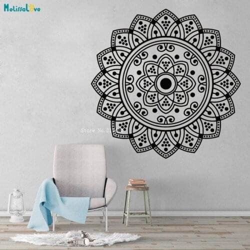 Exquisite And Beautiful Mandala Wall Stickers Lotus Flower Ornament Yoga Meditation Home Decor Living Room Poster Vinyl YT4194