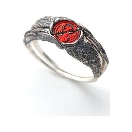 Kamen Rider OOO Cosplay Ring Masked Rider Split Type Finger Ring Fashion Jewelry Couple Ring Halloween Costume Accessory Prop