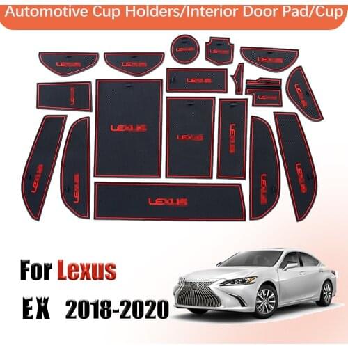 Door groove mat Gate Slot Cup Pad For Lexus ES ES200 260 300h 350 2018-2020 Anti-Slip Mat Interior Cup Holders Non-slip Mats