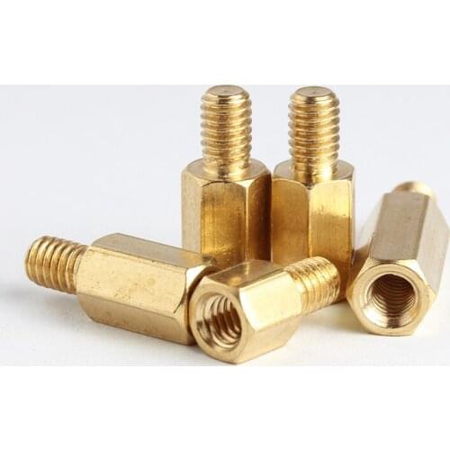 M3xL+3/4/5/6mm Single Head Hex Brass Standoff Threaded Pillar PCB Computer PC Motherboard Stand Off Spacer