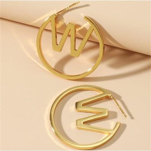 MANGOSKY Fashion Simple M Letter 925 Silver Needle Earring Women