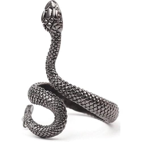 Punk Exaggerated Snake Ring Wing Adjustable Long Finger Jewelry Fashion Gothic Animal Ring For Man Women Charm Party Jewelry