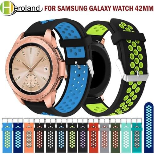 2019 new Silicone Strap Band 20mm Replacemet for Samsung Galaxy Watch 42mm wristband smart watchband 2 Colors Round hole Belt