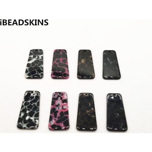 New arrival! 37x19mm 50pcs acetic acid Trapezoidal leopard effect charm for Earring accessories,Earring parts,Jewelry Findings