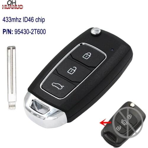Upgraded Folding Flip Remote Car Key Fob 3 Button 433MHz ID46 for KIA Optima 2011 P/N: 95430-2T600
