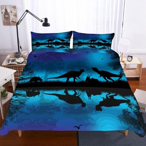 Bedclothes Dinosaur Bedding Set Single Bed Comforter Dekbedovertrek 1 Persoons Bedding Set Cotton 2/3pc Soft Comfortable Bed