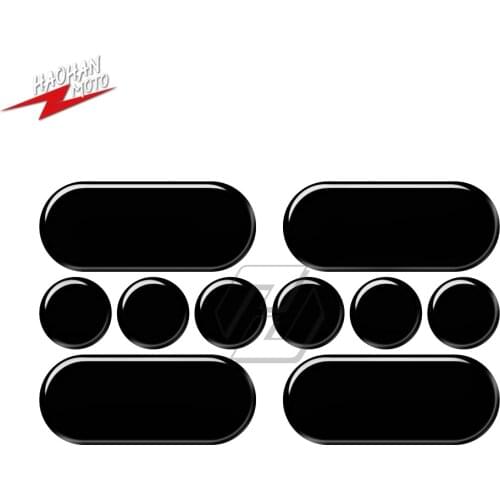 3D Resin Black Motorcycle Gel Tank Pad Protector Universal for Motorbike Helmet Decal