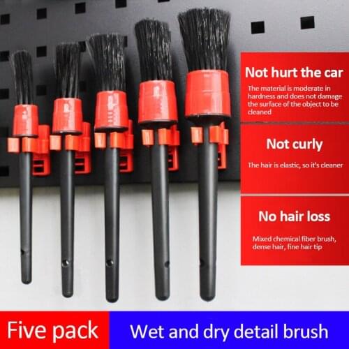5Pcs Detailing Brush Car Wash Brush for Auto Washing Car Interior Cleaning Wheel Gap Rims Dashboard Air Vent Trim Detailing Tool