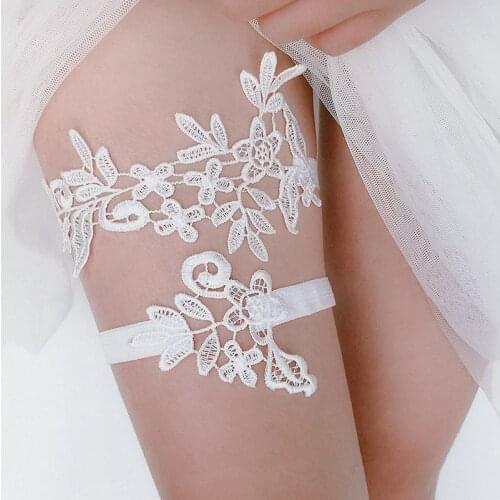 Blue Lace Bridal Garter Lace Wedding Garter Elegant Garter Bridal Shower Gift Women Thigh Ring Leg Garter