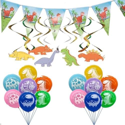 Special Offer Dinosaur Birthday Party Decorations Balloons Kawaii Cute Cartoon Jurassic Dragon Banner Baby Shower Kids Toys Gift