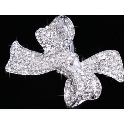 Wedding Bridal Diamante Crystal Bowknot Hair Clip Crocodile Barrette Party Prom Women Girls Hair Accessories