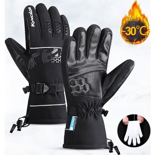 Waterproof Winter Cycling Gloves for Men Touch Screen Riding MTB Bicycle Gloves Bike Heated Motorcycle Gloves