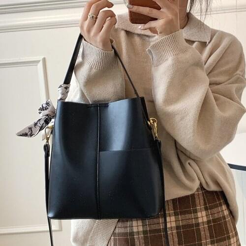 Fashion Women Pu Leather Handbags Bucket Bags High Quality Ladies Small Shoulder Messenger Bags Designer Female Crossbody Bag