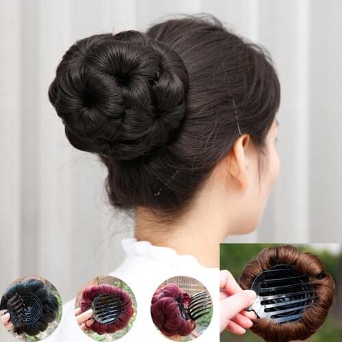 Pretty Woman Girl Curly Scrunchie Chignon Ponytail Holder Hairpiece Wig Hair Ring fashion Messy Bun Ponytails Extensions