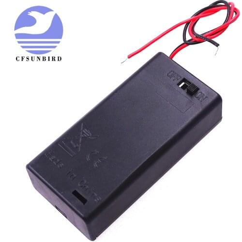 10PCS ABS 9V Battery Holder Box Case with Wire Lead ON/OFF Switch Cover Battery Case Black