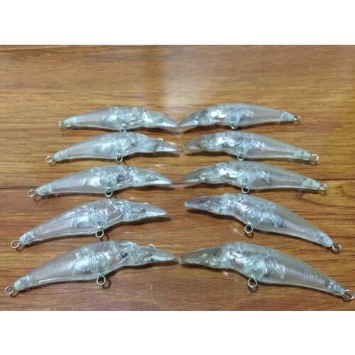10pcs Unpainted Minnow Hard Baits Blank Fishing Lure Body 2 3/4 Inch 1/8 OZ Blank lures JS#29
