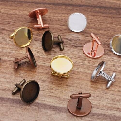 2pcs Men round copper button accessories with French cufflinks jewelry making supplies charms diy angel cabochon pendant bezel