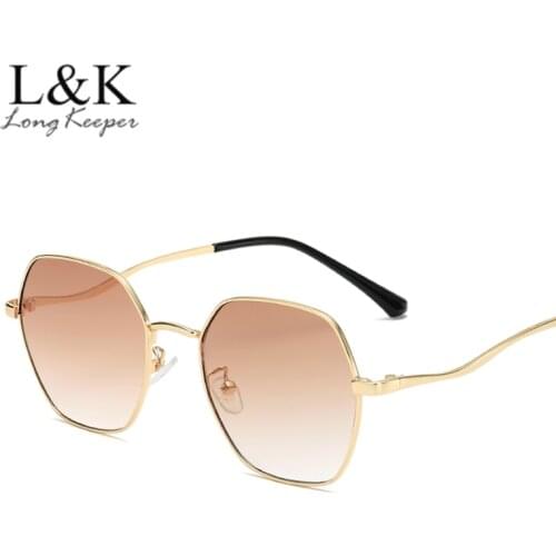 New Arrival Polygon Sunglasses Men Women Classic Metal Driving Sun Glasses Retro Gradient Lens Eyeglasses Zonnebril dames