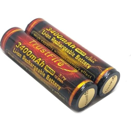 4pcs/lot TrustFire Protected 18650 3.7V 3400mAh Lithium Battery Rechargeable Batteries with PCB For LED Flashlights Headlamps