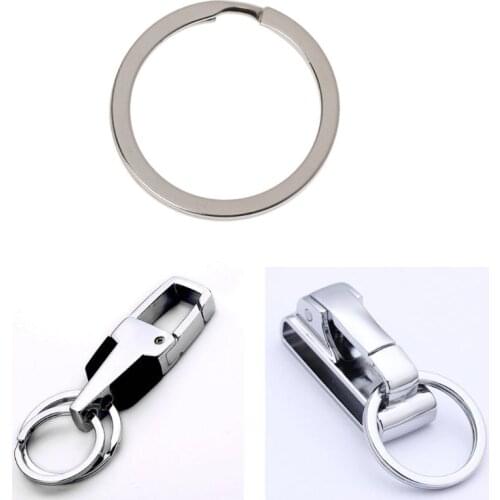 50Pcs 1 Inch Silver Round Flat Key Chain Ring Chrome Steel Hiking outdoor Sports Split Key Ring For Jewelry Making