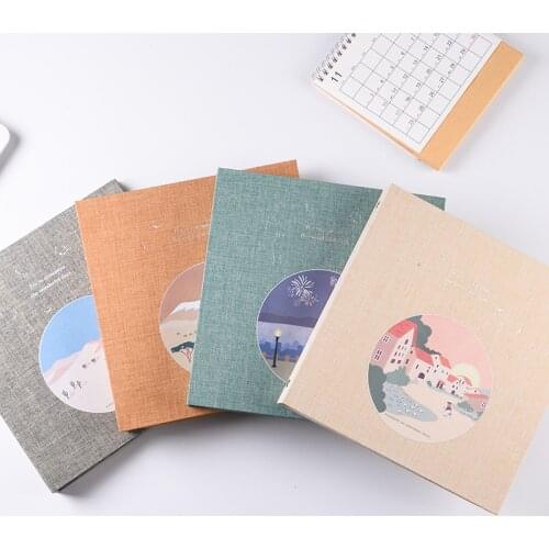 3 Inch DIY Binder Album Photo Book Picture Film Loose Leaf Self Adhesive Stick Pockets Fabric Cover Memory Holding Photo Album