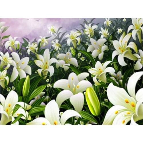 5d Diy Flowers Embroidery Mosaic Craft lily Diamond Painting Kits Beads Picture Wall Paper Rhinestones Draw Christmas Gift New